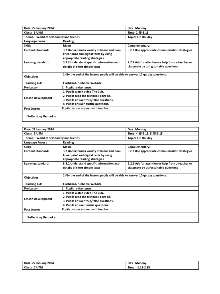 (R) Monday 22 January 2024 | PDF | Teachers | Cognitive Science