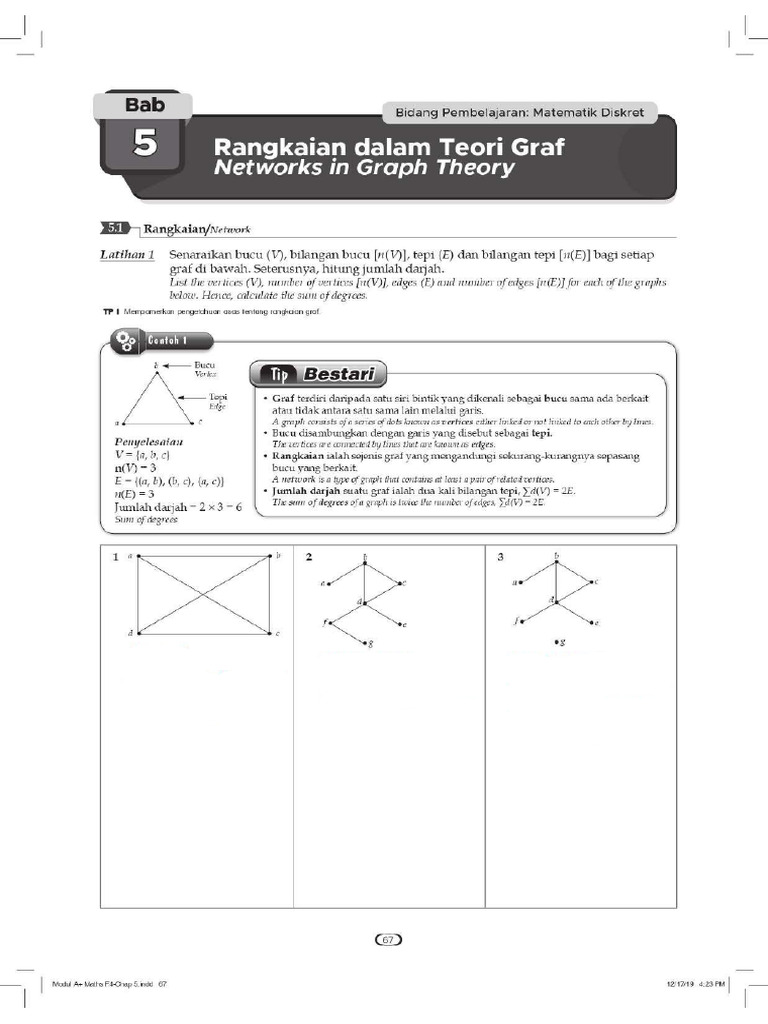 Math Form 4 Bab 5 Modul Rangkaian Dalam Teori Graf Part 1 | PDF