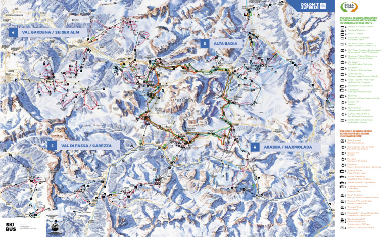 Sella Ronda Piste Ski Map 2024 | PDF