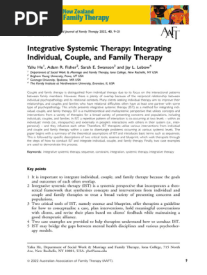 Journal of FAMILY THERAPY Australian & New Zealand