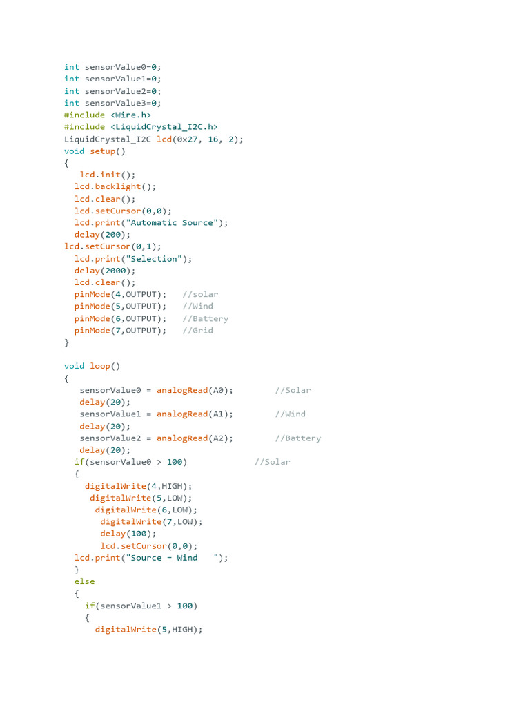 Automatic Energy Source Selector Code | PDF
