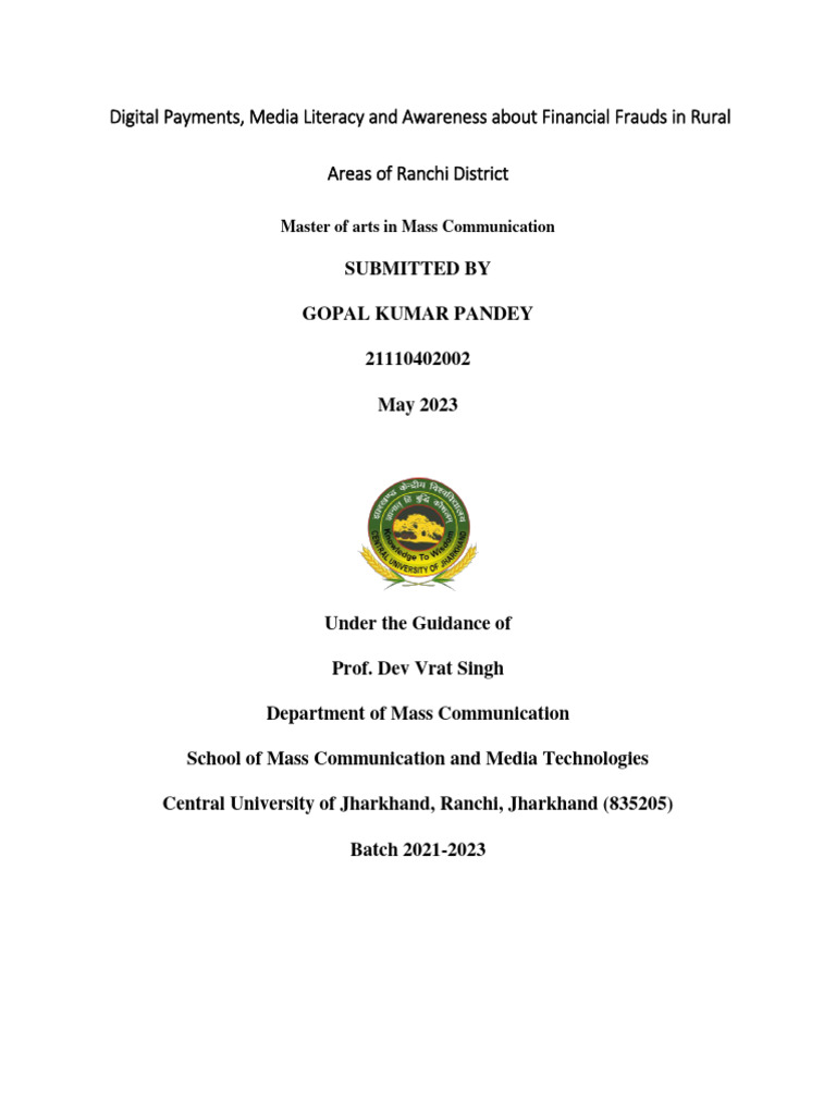 Research Paper - Gopal Kumar Pandey | PDF | Survey Methodology ...