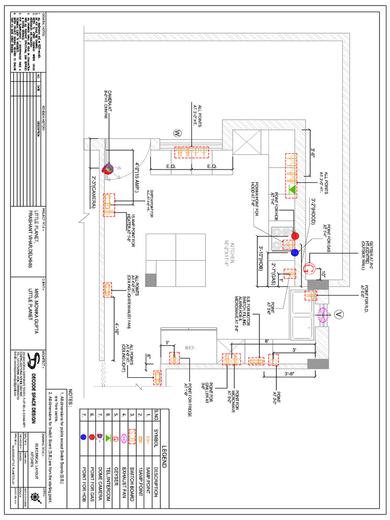 Electrical Layout Kitchen Little Planet | PDF