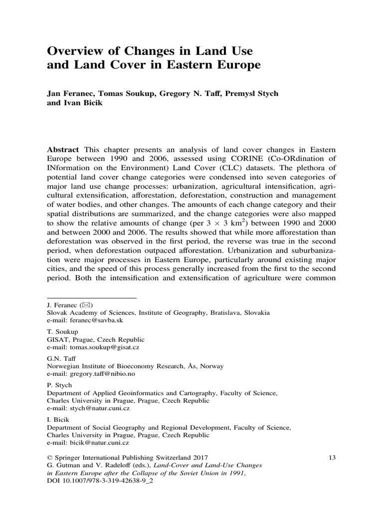 Eastern Europe Land Use Changes 1990-2006 | PDF | Forests | European Union