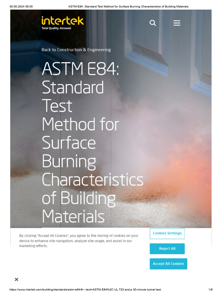 ASTM E84 Surface Burning Standards | PDF | Building Engineering
