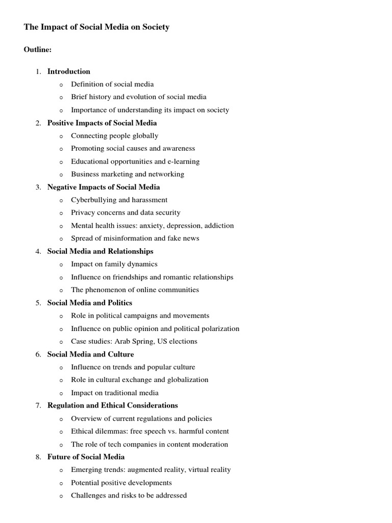 Topics on the impact of social media on society pdf social media