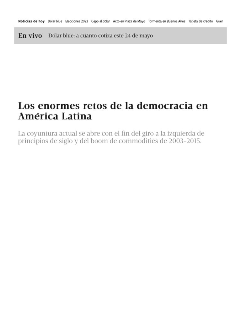 Retos de la democracia en América Latina | PDF | Democracia ...