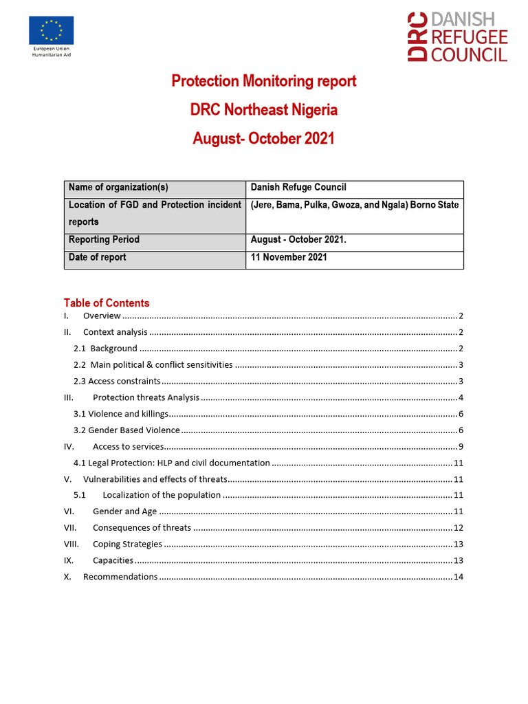 Protection Monitoring Report - August To Oct 21 | PDF | Domestic ...
