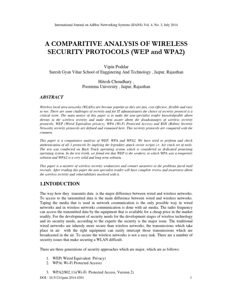 Photo inspiration: Visual Reference: A Comparitive Analysis Of Wireless Security Protocols Wep And Wpa2