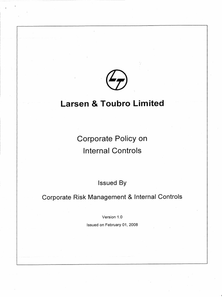 Corporate Policy On Internal Controls | PDF | Internal Control | Business