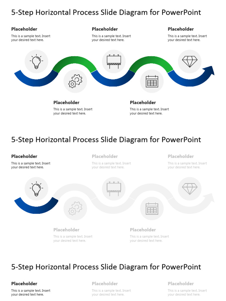 02 5 Item Horizontal Process Flow Diagram Powerpoint Template 16x9 2 | PDF