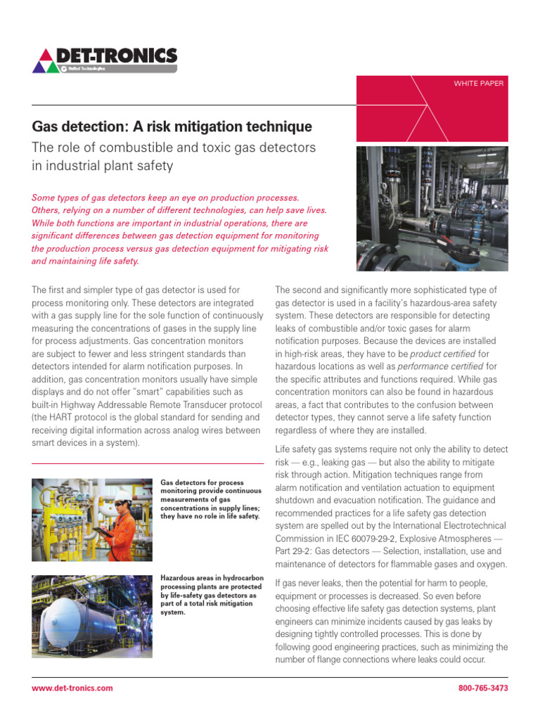 Det Tronics Gas Detection As Risk Mitigation Technique WP - 74 1016 ...