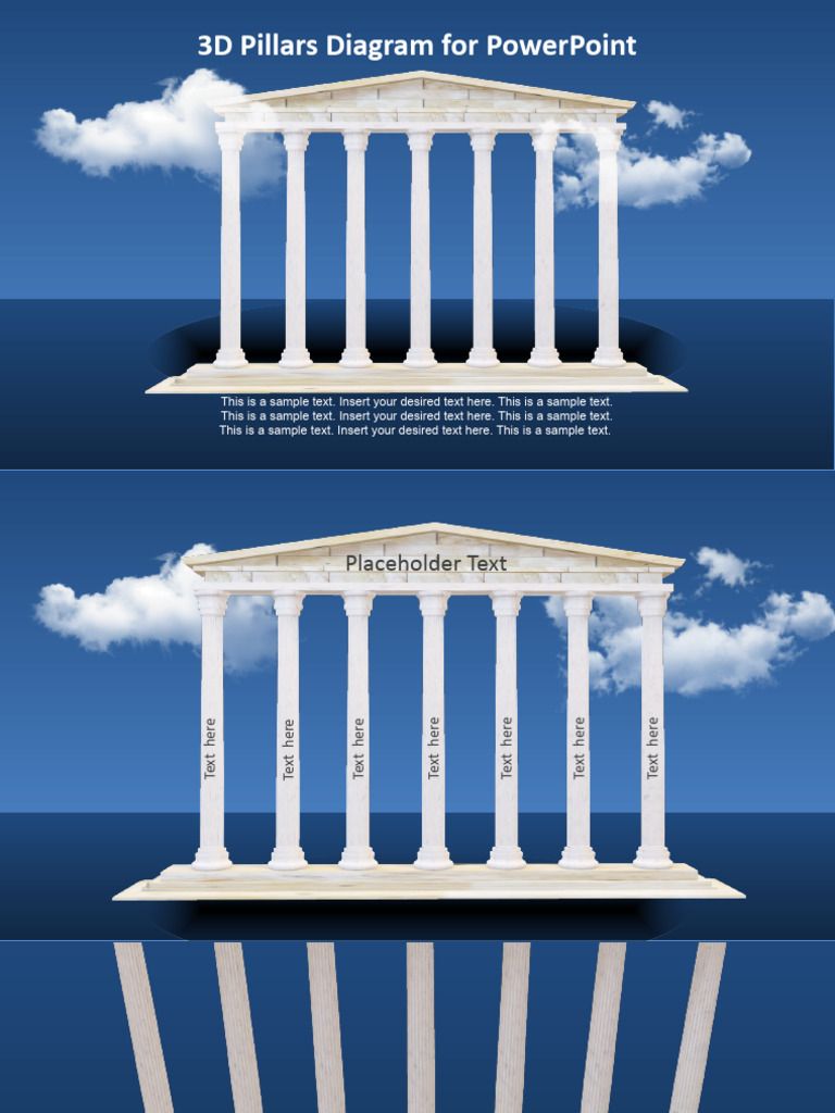 3d Pillars Diagram For Powerpoint 7 Column 16x9 1 | PDF | 3 D Computer ...
