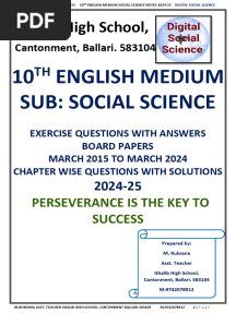 10th English Medium Social Science Notes 2024-25