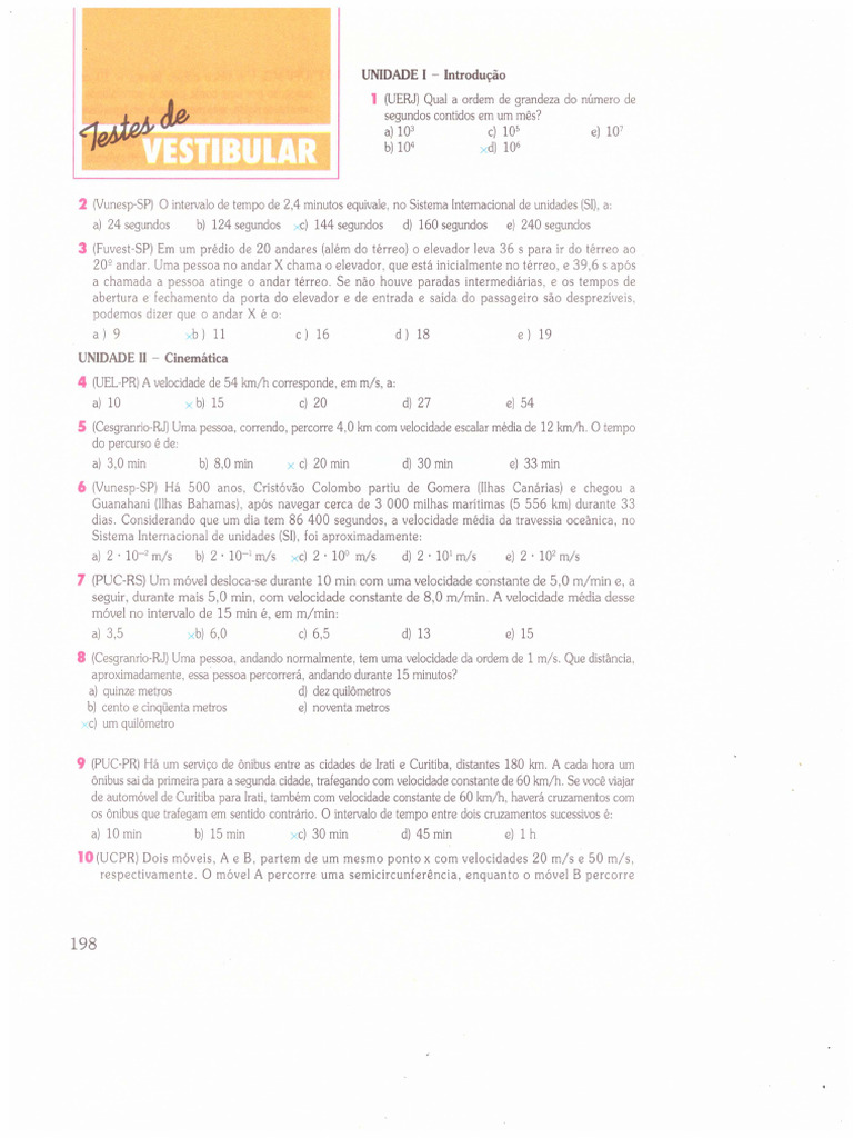 Exercícios de Vestibular - Do 1 Ao 146 Com Gabarito | PDF