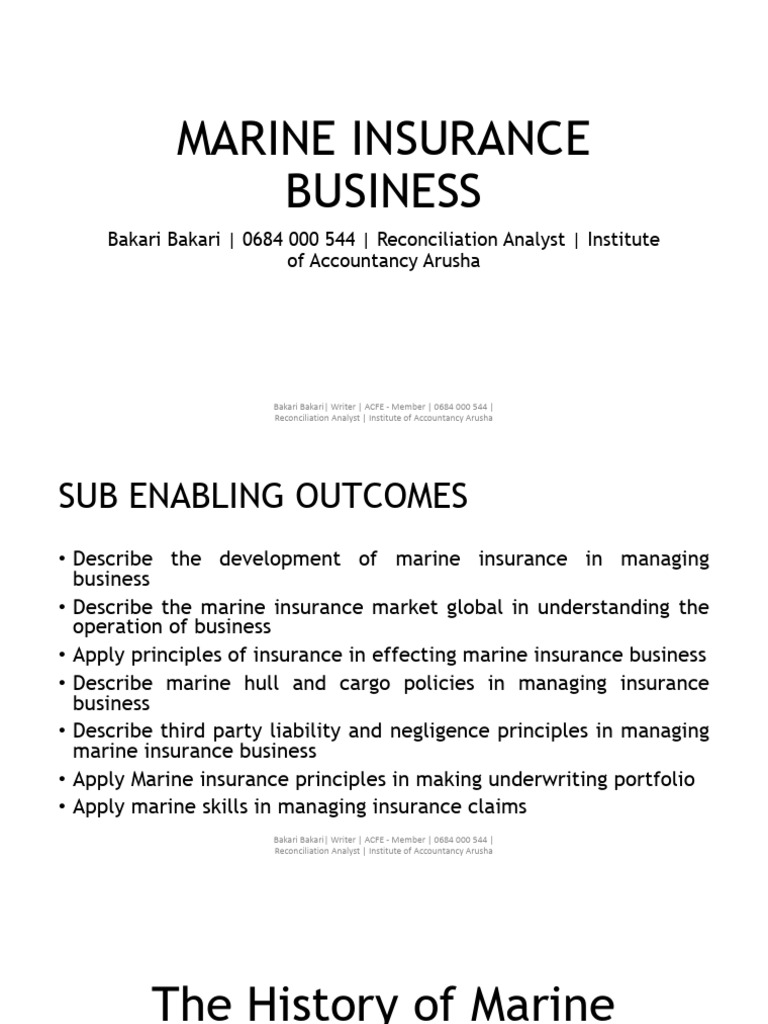 Marine Insurance Notes 2024 PDF Business Law