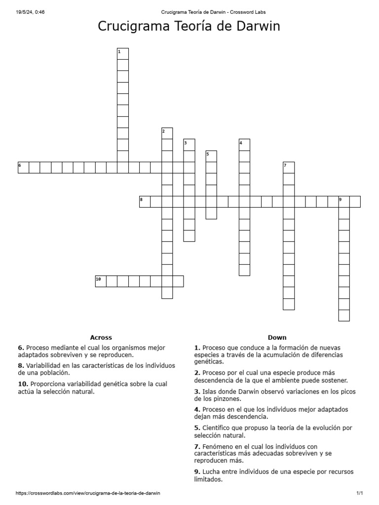 crucigrama-teor-a-de-darwin-pdf-seleccion-natural-naturaleza