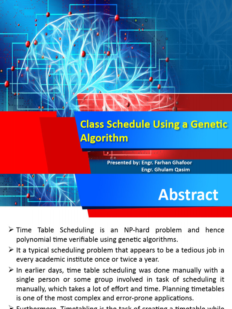 Genetic Algorithm for Class Scheduling | PDF | Genetic Algorithm ...