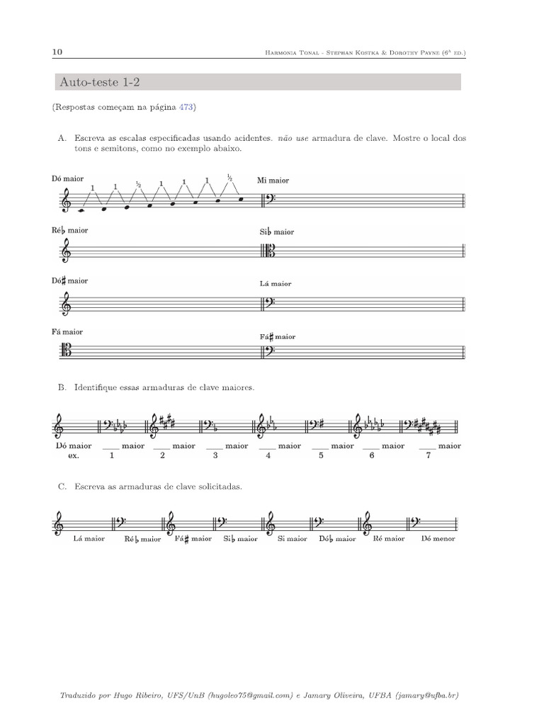 Exerccios de Escalas Maiores | PDF
