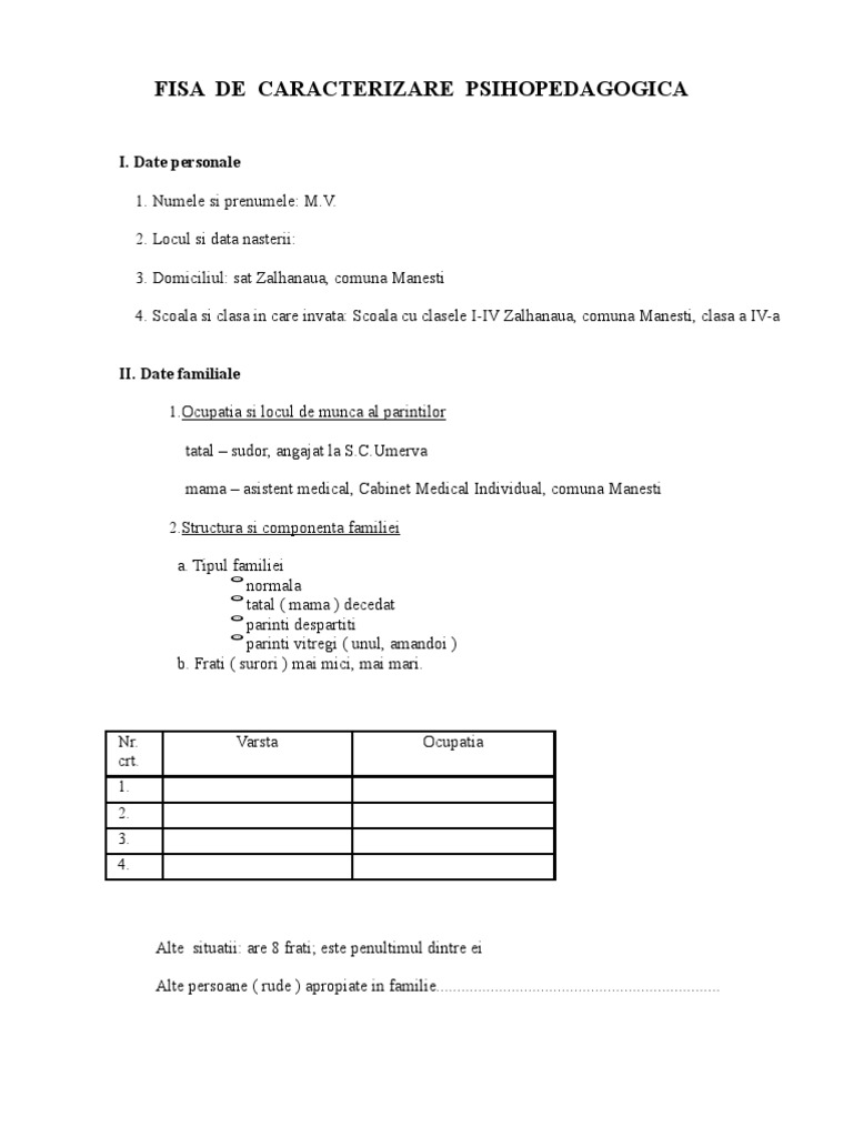 Fisa Completata | PDF