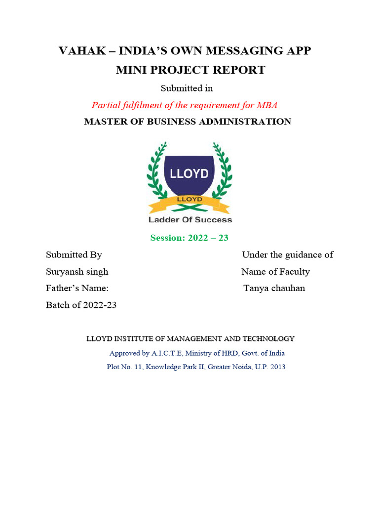 Varsha Rai Mini Project | PDF | Instant Messaging | Mobile App