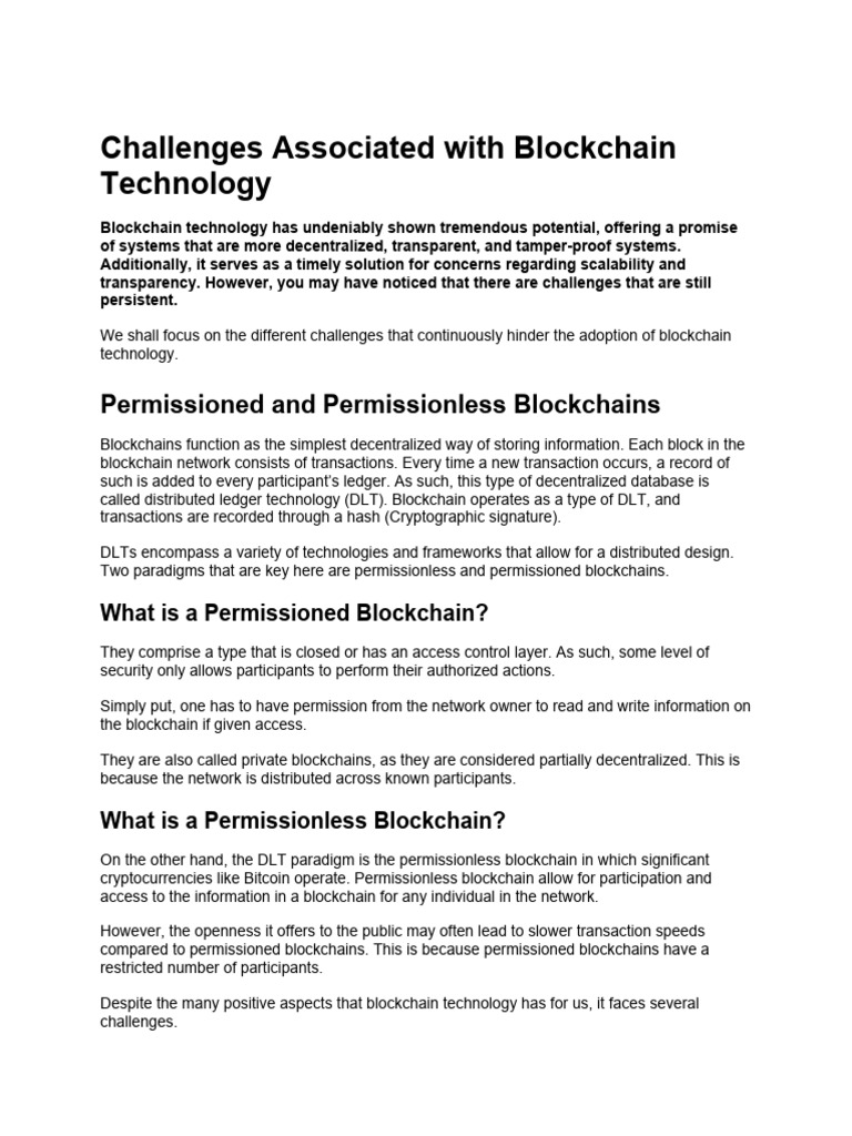 Challenges in Blockchain Technology | PDF | Cryptocurrency | Computer ...