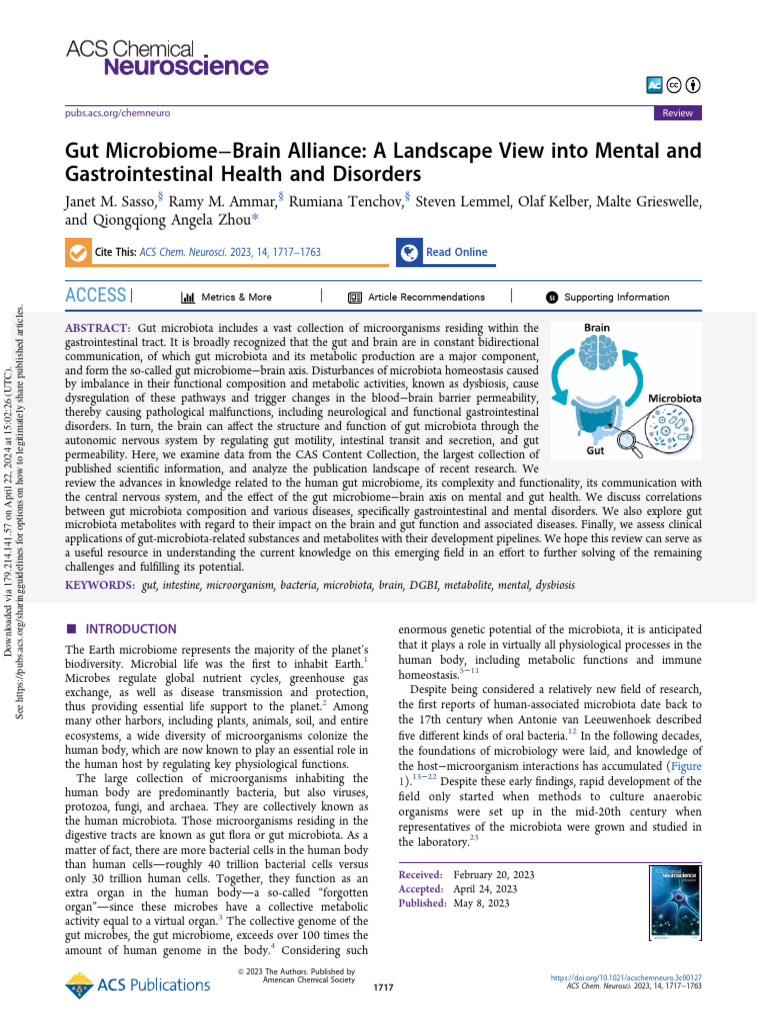 Gut Microbiome and Brain Health Insights | PDF | Gastrointestinal Tract ...