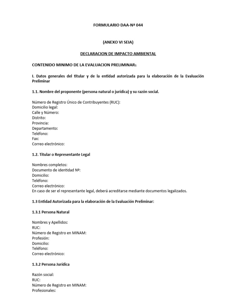 Formulario Daa 044 - Anexo Vi-Seia | PDF | Agua | Residuos