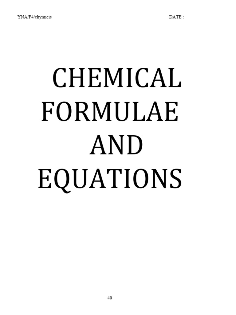 3 Chemical Formulae Equations | PDF | Oxide | Hydroxide