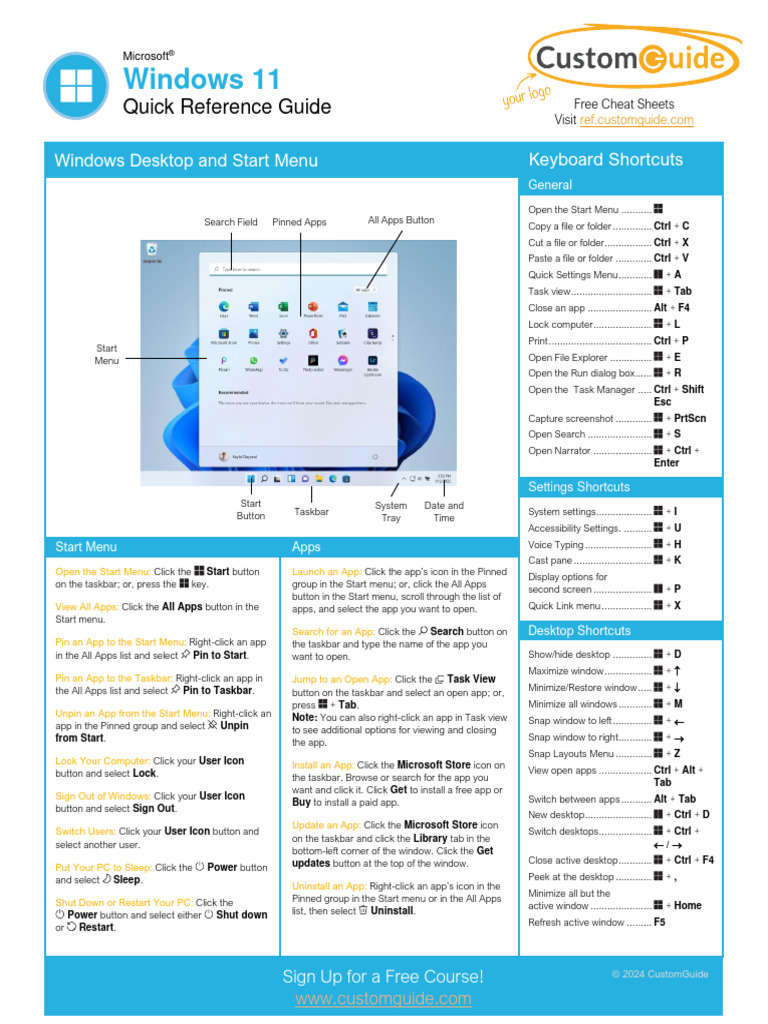 Windows 11 Quick Reference Guide | PDF | Ibm Pc Compatibles | Operating ...