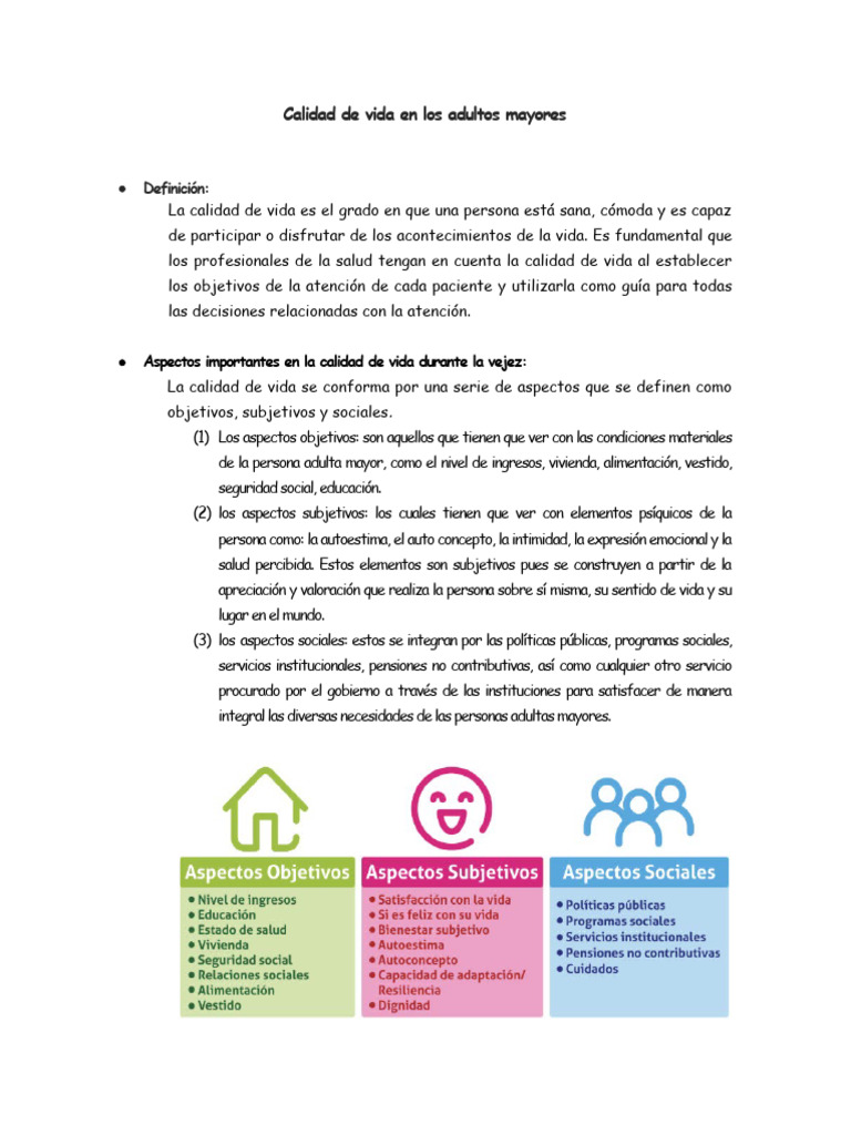 Calidad de vida en los adultos mayores | Descargar gratis PDF | Vejez ...