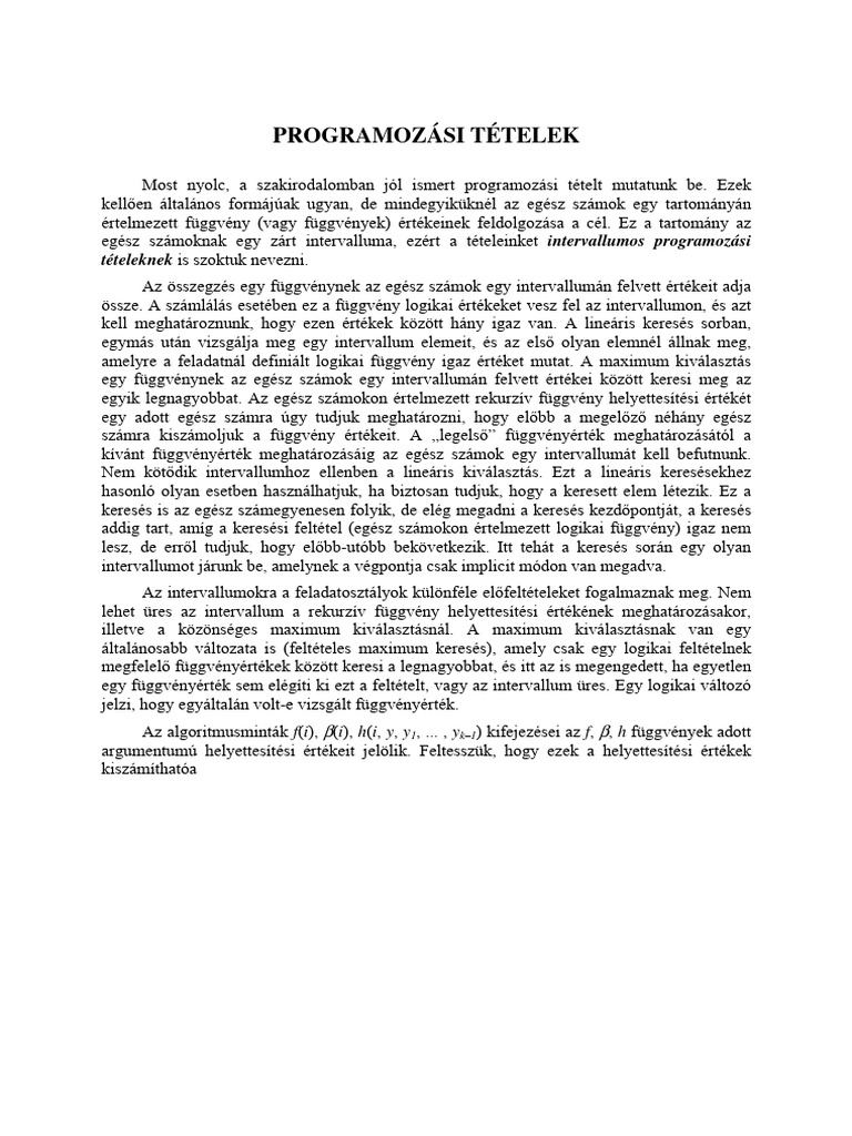 Programozási Tételek | PDF