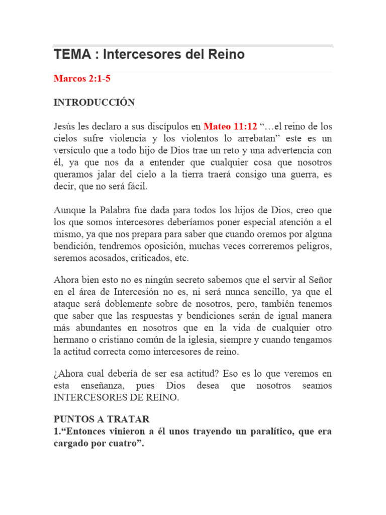 Actitudes Clave de Intercesores del Reino | PDF | Intercesión | Oración