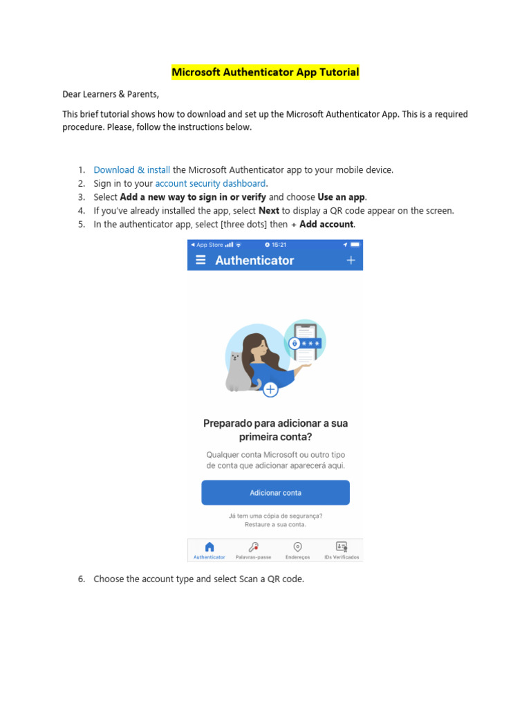 Microsoft Authenticator - Tutorial | PDF