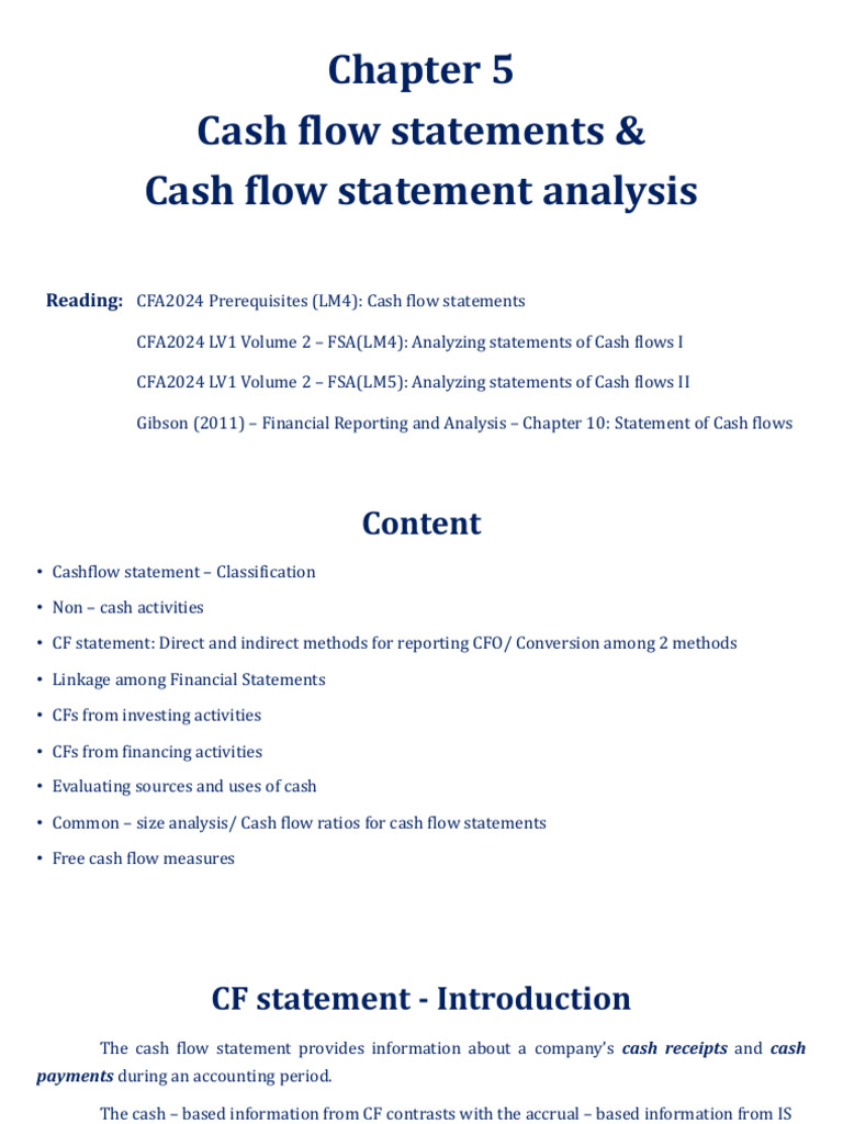 Tch424e 5 Cf Statements And Cf Statement Analysis Pdf Free Cash