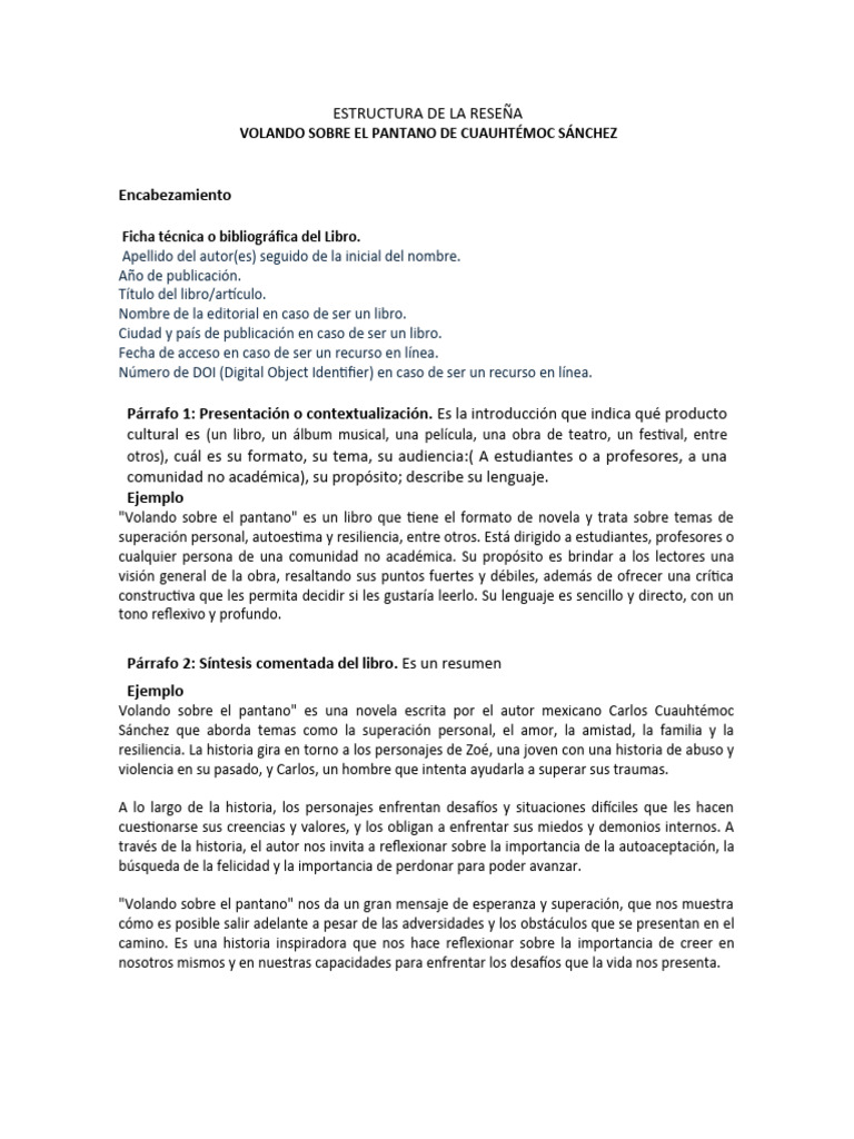 EJEMPLO DE UNA RESEÑA-1 | PDF