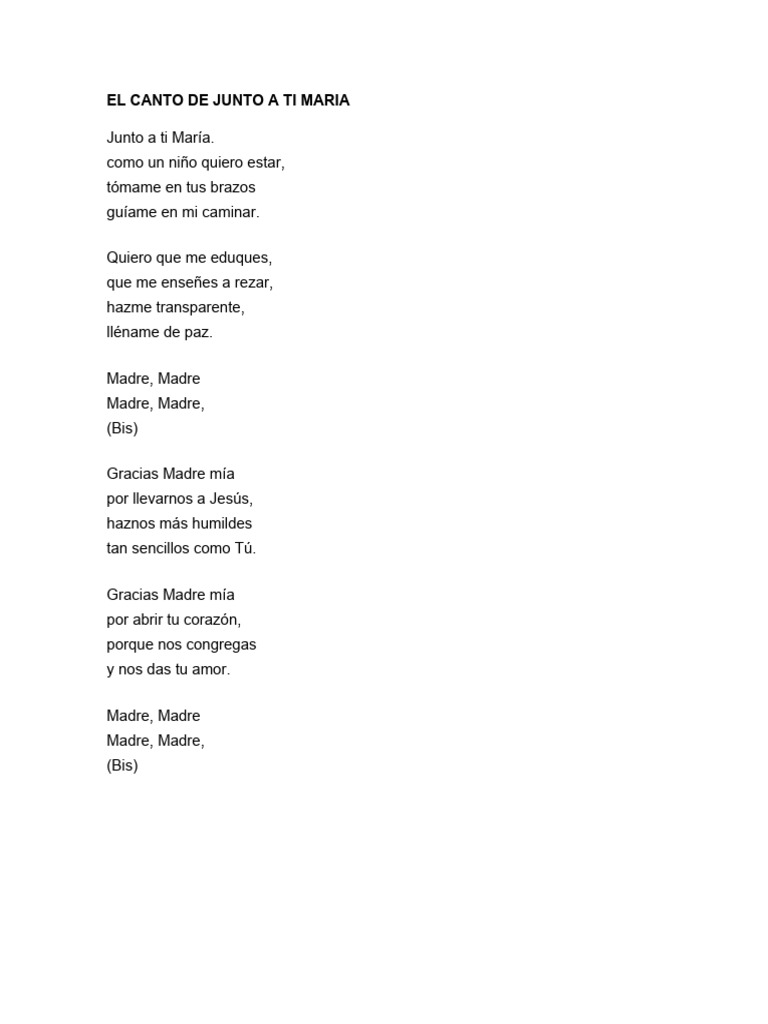 El Canto de Junto A Ti Maria | PDF | Gusto