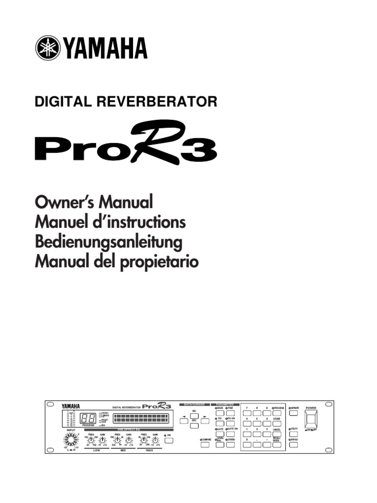 Yamaha Pro R3 Owners Manual | PDF | Equalization (Audio) | Electrical ...
