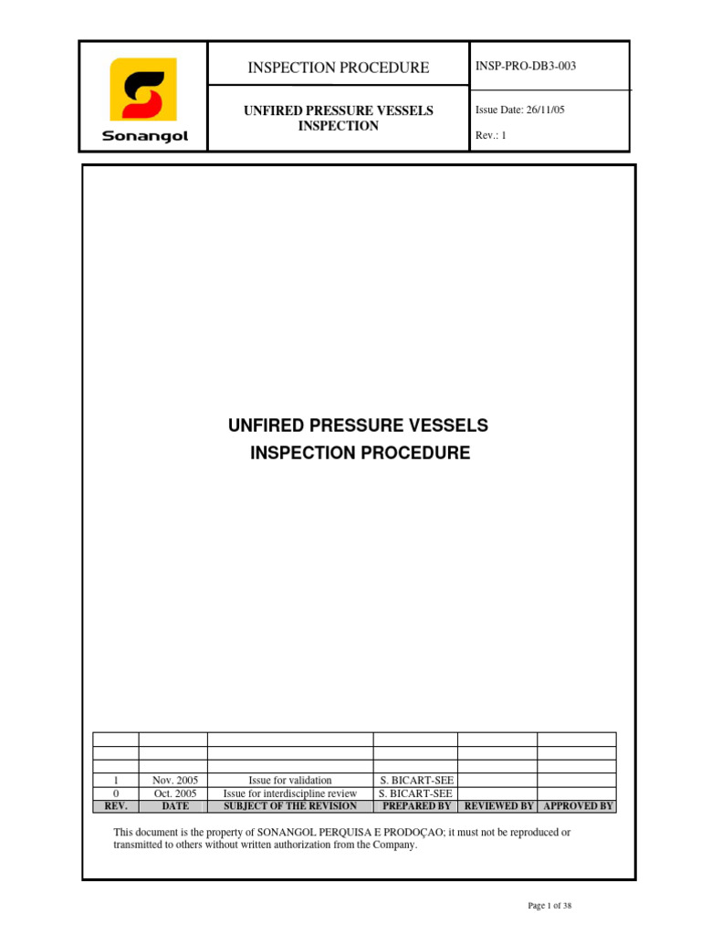 Unfired Pressure Vessel Inspection Guide | PDF | Nondestructive Testing ...