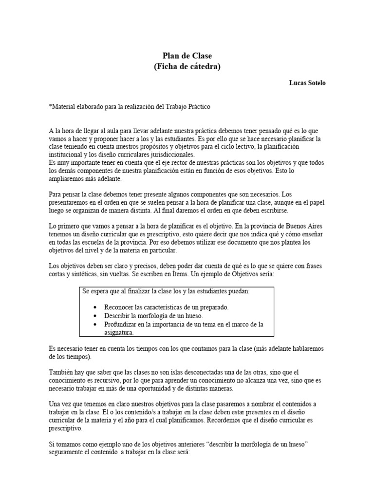 Ejemplo de Plan de Clase Efectivo | PDF | Enseñando | Evaluación