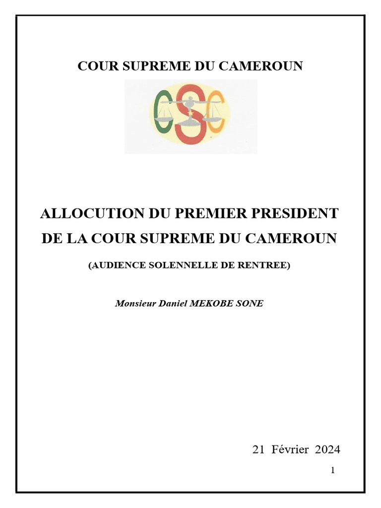 Rôle de la Justice et État de Droit au Cameroun | PDF | Justice | Crime ...