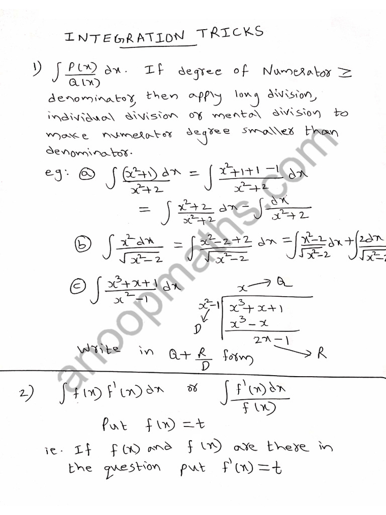 Integration Tricks | PDF