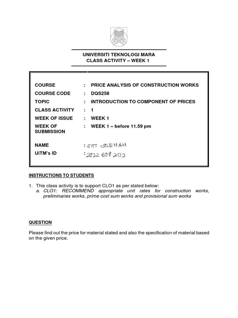 Price Analysis for Construction Materials | PDF