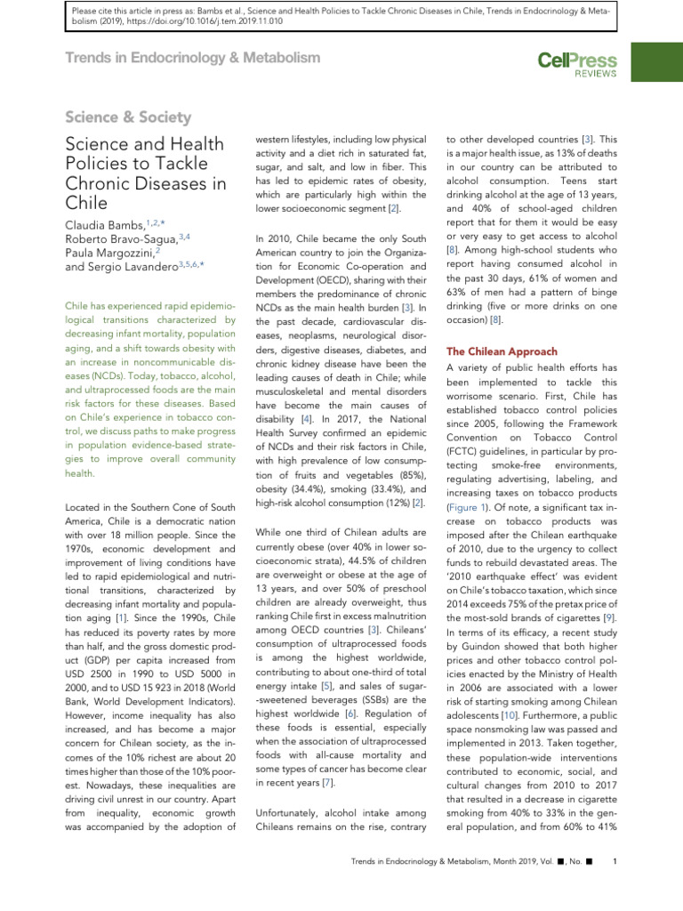 Chronic Disease Policies in Chile | PDF | Non Communicable Disease ...