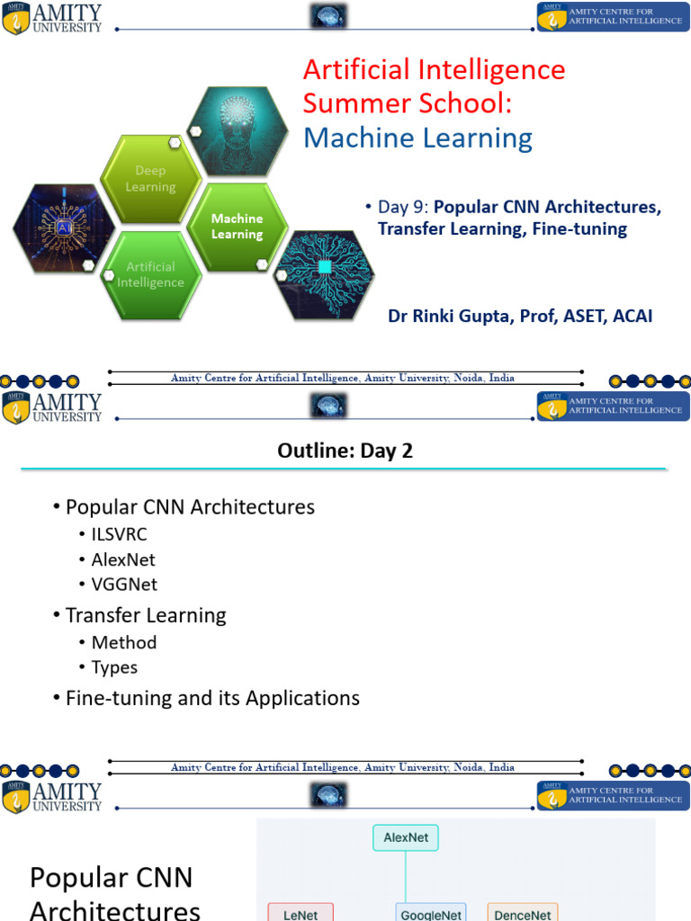 RG AI Summer School CNN Transfer Learning | PDF | Artificial ...