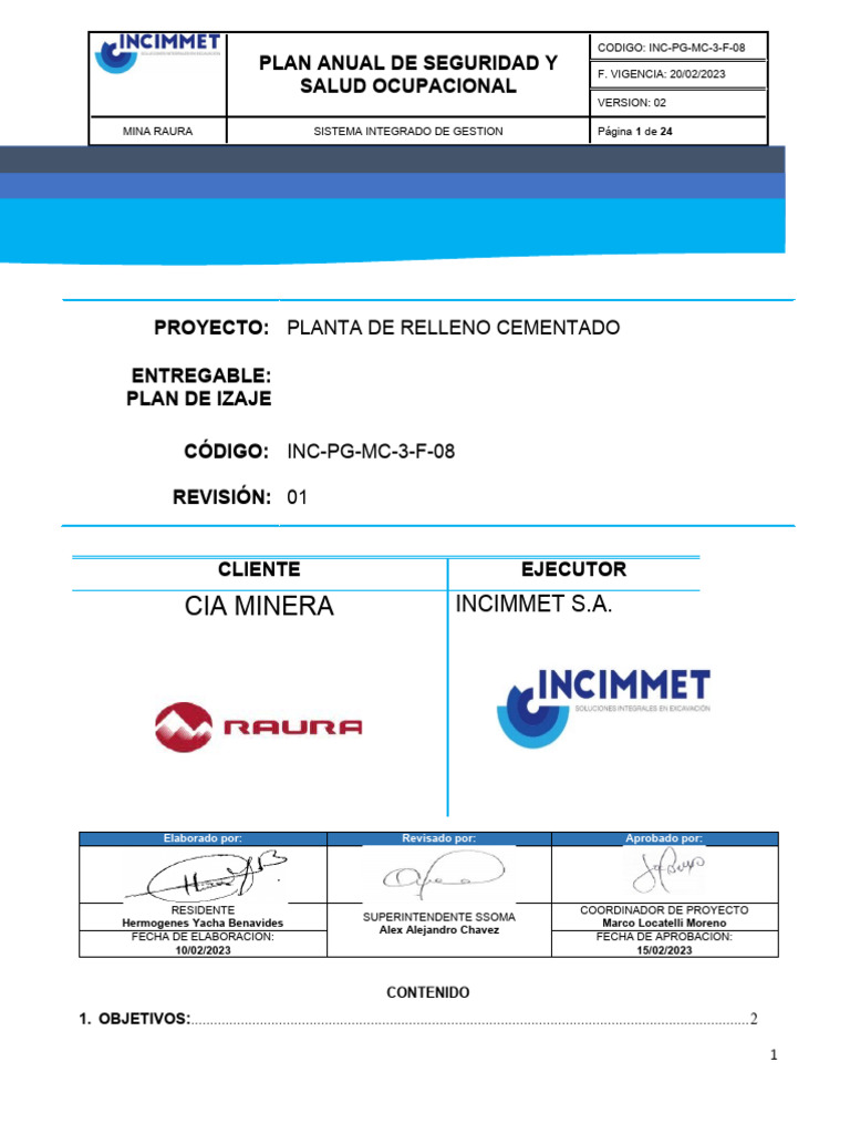Plan Anual de Seguridad Ocupacional | PDF | Seguridad y salud ...