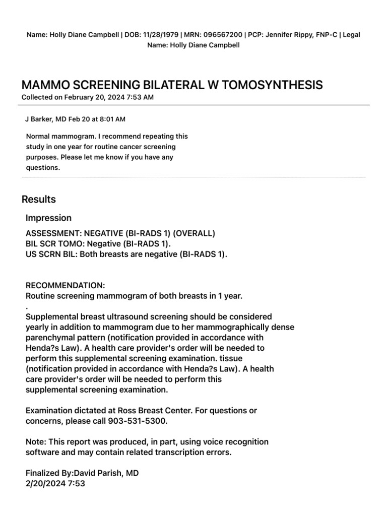 mychart-test-details-pdf-mammography-medical-ultrasound