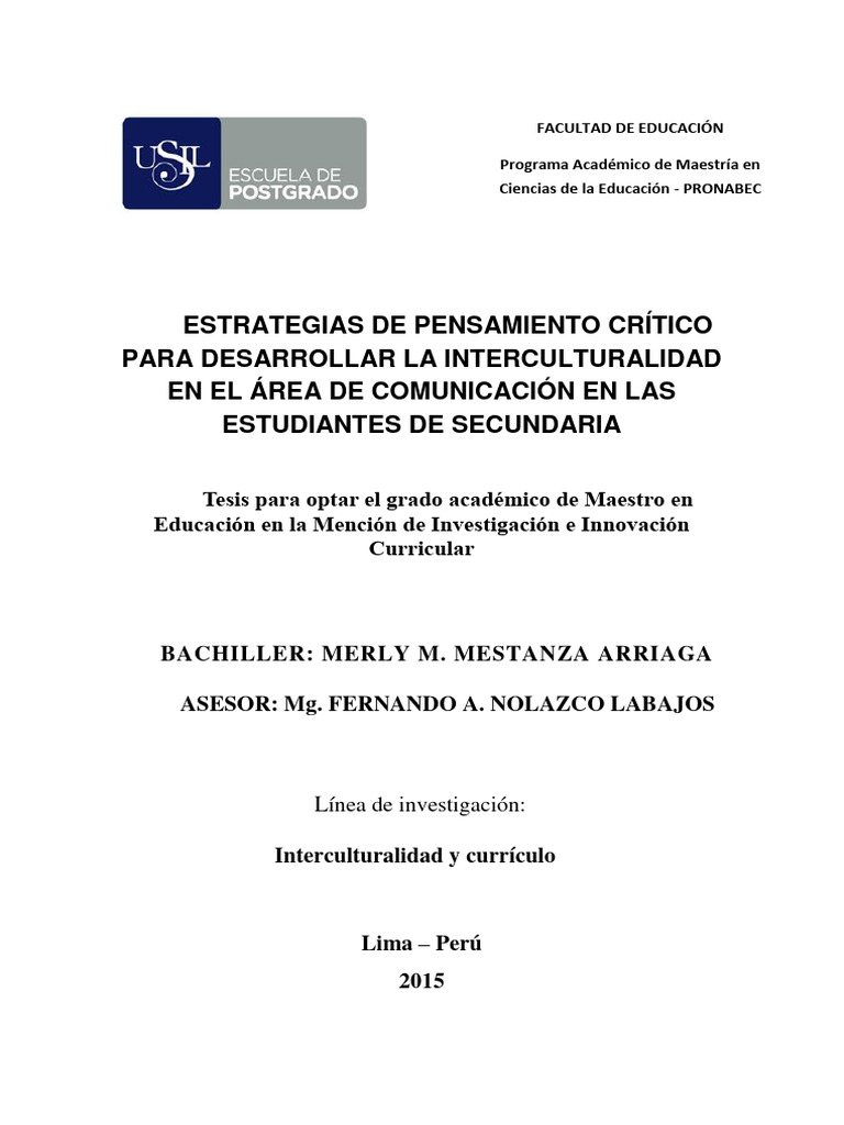 Estrategias de Pensamiento Crítico Intercultural | PDF | Pensamiento ...