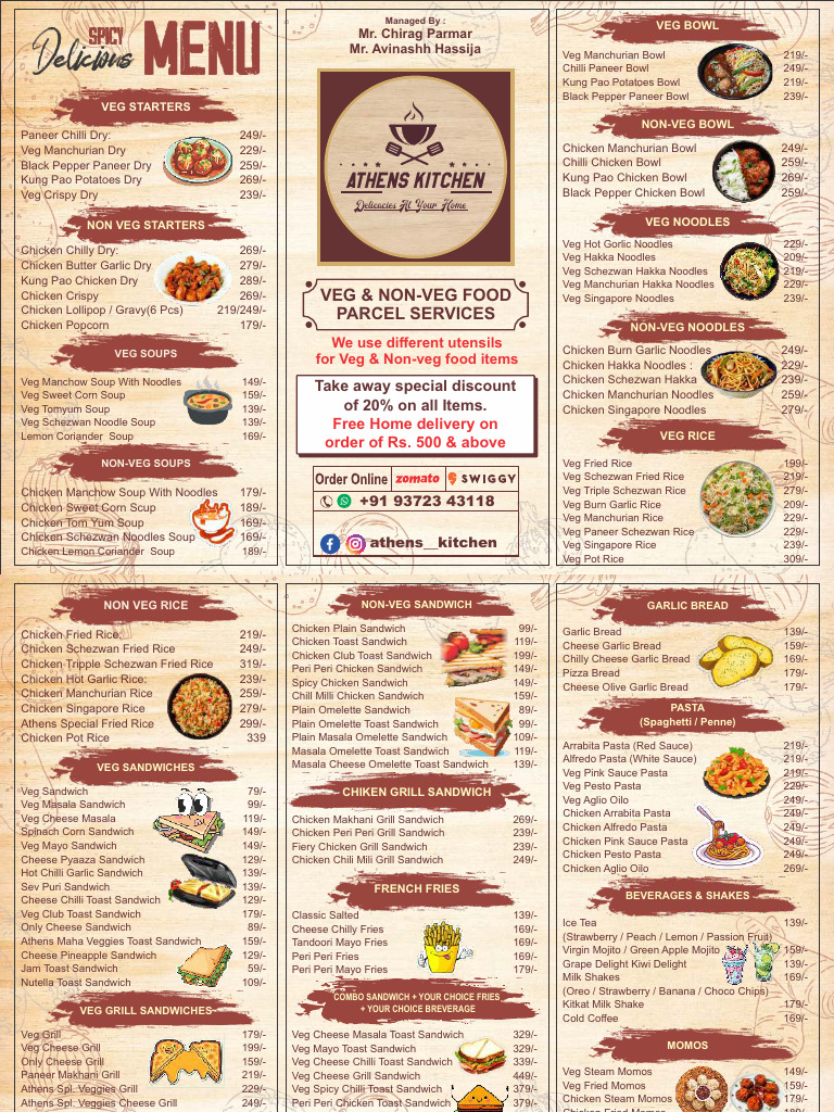 Athens Kitchen Menu Overview | PDF | Soup | Pasta