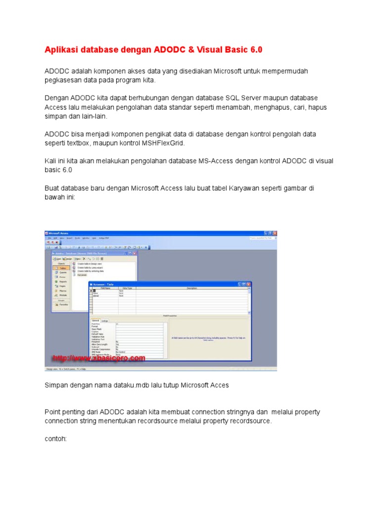 Aplikasi ADODC di Visual Basic 6.0 | PDF | Komputer